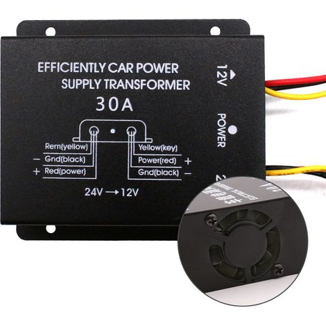 Convertisseur alimentation abaisseur 30A – 24V vers 12V – pour voiture (1/5)