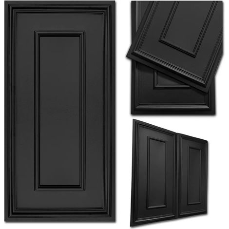 3D Wandpaneele Polystyrol - Schwarz - 100x50 Cm - Leichtes Polystyrol - Innendekoration - 0,5 m2 (1/2)