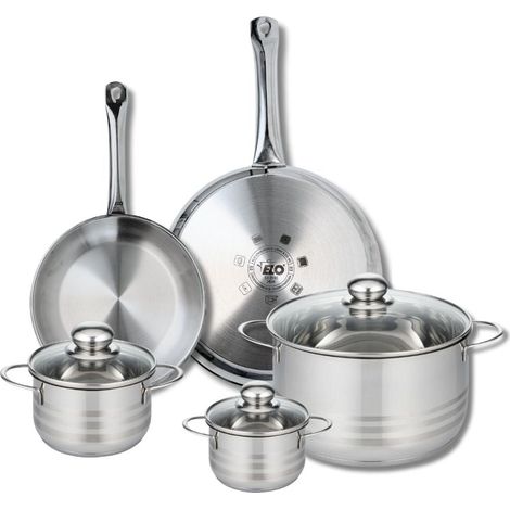 Ensemble de 2 Poêles de cuisson 24 et 28 cm et 3 faitouts 12, 14 et 24 cm Elo Profi Brillant (1/5)