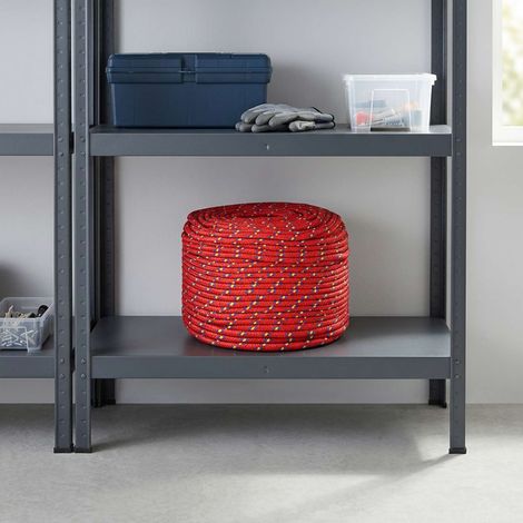 Corde utilitaire polyvalente en polypropylène – Ø 8 mm x 25 m – Rouge – Résistance à la rupture 420 kg – Charge de travail 84 kg – Flottante et résistante à l'eau salée – Pour camping, jardinage et us (1/5)