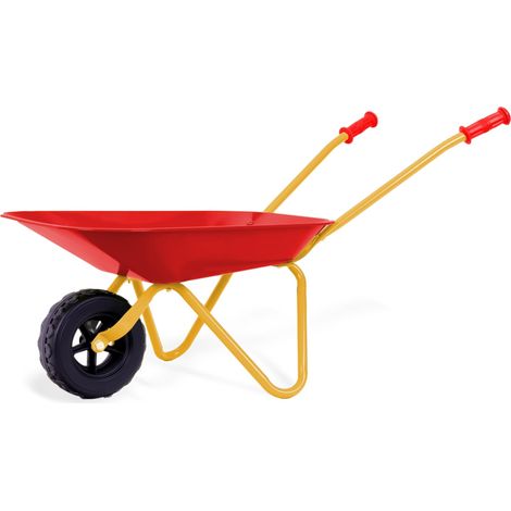 Brouette en métal pour Enfants Roue Solide en Caoutchouc Plein Peut Supporter jusqu'à 10 kg Poignées ergonomiques Jouet pour Enfants à partir de 3 Ans (1/5)