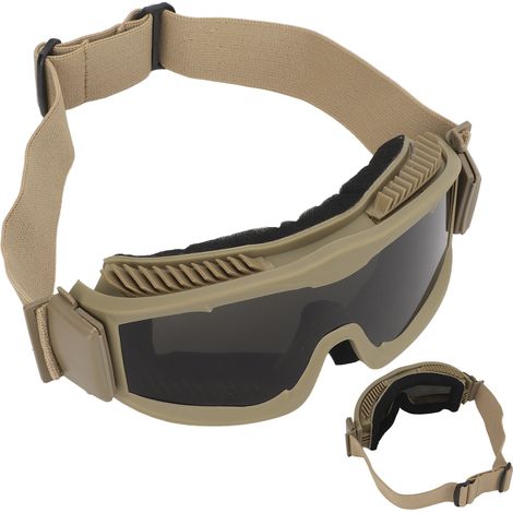 Explosionsgeschützte Outdoor-Schutzbrille mit austauschbaren Gläsern für Jagd und Klettern, Farbe Khaki. (1/5)