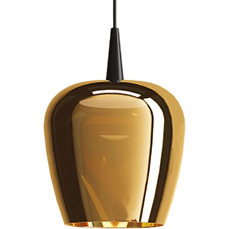 Zafferano Lampada a Sospensione Bilia 230V Nude LED 8W 2700K Vetro Borosilicato Soffiato a Bocca Colore Nero e Bronzo Diametro 18 cm Altezza 324 cm