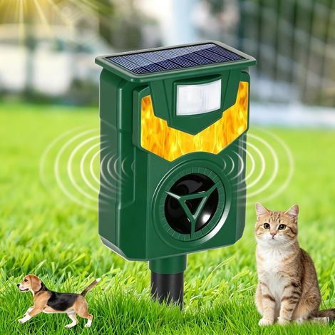 Répulsif pour Chats Et Oiseaux De Jardin, à Ultrasons Et à Énergie Solaire, Rechargeable par USB, Étanche. Idéal pour Les Chats (1/5)