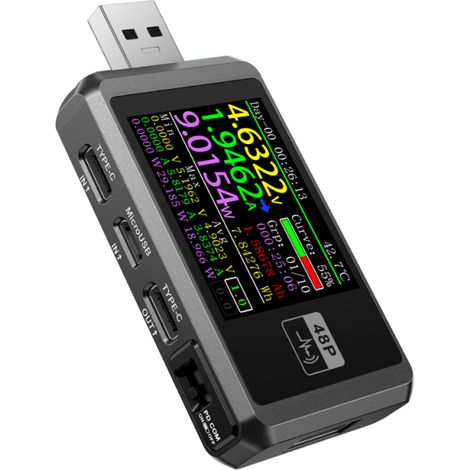 Tester multifunzione, display a 6 cifre, voltmetro, amperometro, rilevamento cavi, intervento, calcolo della capacità della batteria