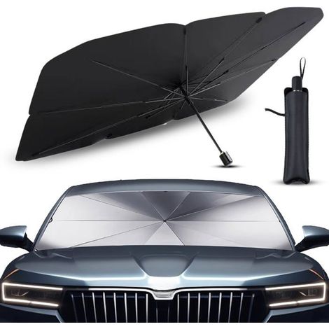 Pare Soleil Voiture Pare Brise Avant, Auto r��sistant aux UV avec axe Rotatif �� 360�� et rev��tement en Titane (1, 140 x 80 cm)