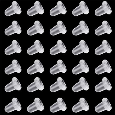 Bouchons d'oreilles en silicone transparent, 200 pièces (taille 4 x 4 mm) (1/5)