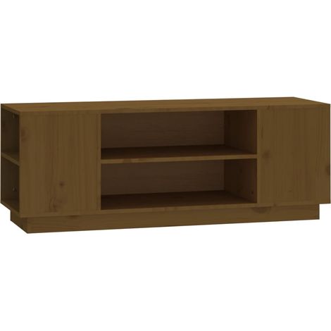 Mobile TV multimediale scaffale per televisione televisore buffet sala da pranzo soggiorno camera da letto miele 110 x 35 x 40,5 cm legno di pino massiccio marrone 020027699