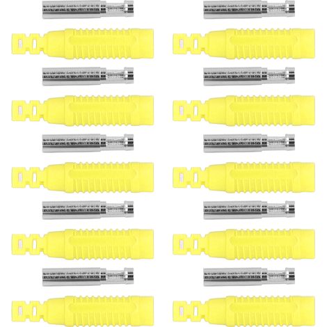 Lot de 10 connecteurs femelles en laiton PA de type banane avec tubes isolants, adaptateurs à sertir J.10031, jaunes (1/5)