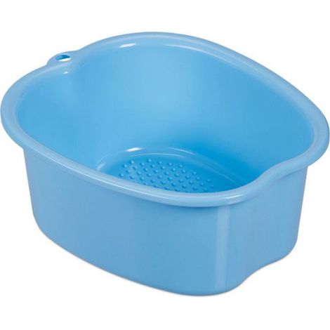 Bassine Pour Les Pieds - Plastique - 15 x 33 x 38 cm - Capacité 10 L - Massage Par Picots - Bleu - 1 Pièce (1/5)