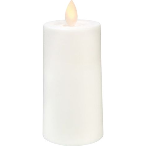 Star Trading Bougie M-Twinkle, Bougie ronde, Blanc, Extérieur, LED, Minuterie, Jaune chaud, Scintillant, 11,5 cm