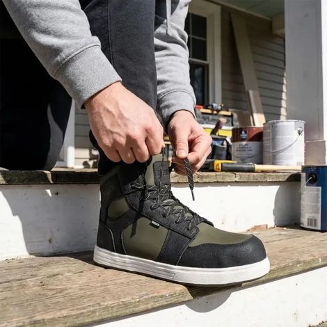Baskets de sécurité Saron - Certifiées S3S - Kaki/Noir - Herock (1/5)