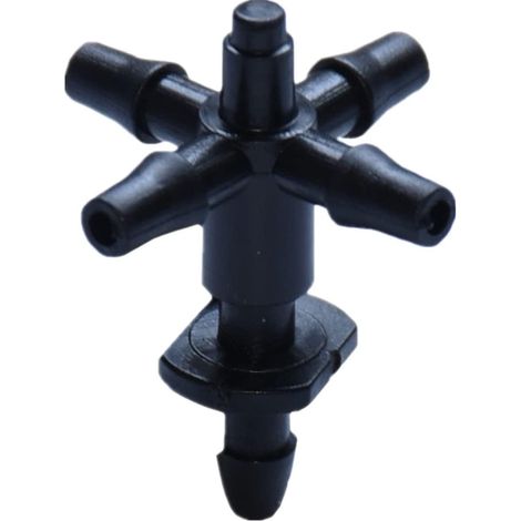 CCYKXA 10 Stück Tropfbewässerungsanschluss, 3/5 mm Schlauch, 1/8 Zoll Widerhaken, 5-Wege-Tropfbewässerungsanschlüsse, Pfeiladapter, automatische Wasserverteiler