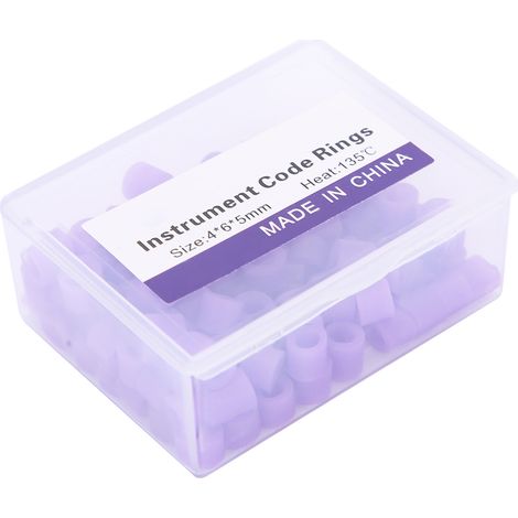 100 anneaux de code couleur dentaire en silicone orthodontique - Accessoires dentaires (violet) (1/5)