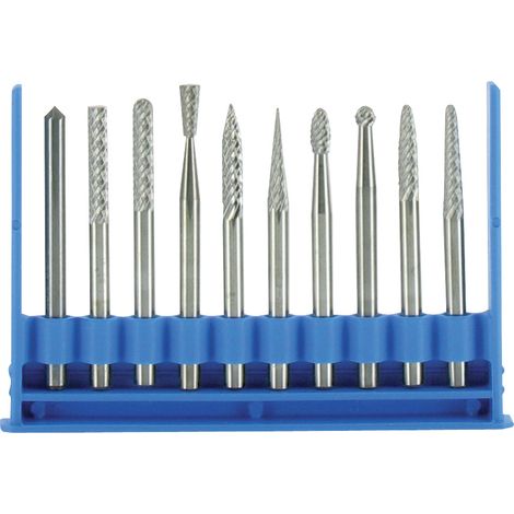 Tivoly • Caja de 10 fresas para limas de carburo (mini) mango 3 mm Ø 3 mm TECHNIC