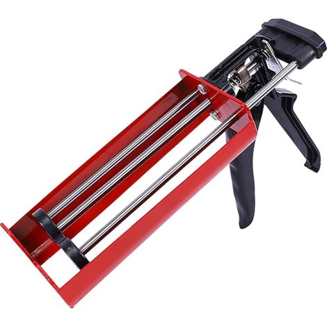 Two Component Caulking Gun, Double Cartridge Caulking Gun, Cartridge Gun Up to 400ml, Iron Adhesive Applicator Gun for Epoxy Adhesive Sealants (1/5)
