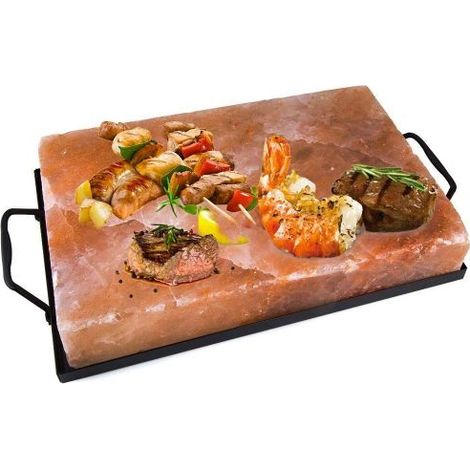 PIASTRA DI COTTURA SALE ROSA HIMALAYA CON SUPPORTO RETTANGOLARE CM 20X30 37560/1 (1/5)