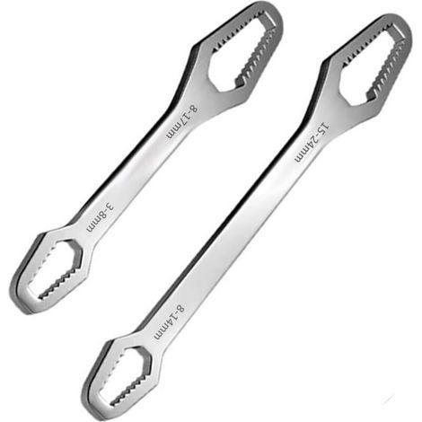 Set aus 2 Maulschlüsseln, universellem Torx-Schlüssel, Set aus 2 verstellbaren Schraubenschlüsseln, doppelseitiger, selbsteinstellender Schraubenschlüssel für Schrauben und Muttern verschiedener Größe (1/4)