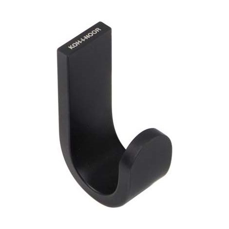 Patère MATERIA en aluminium brillant éloxé noir - 3 x 4,6 x h8 cm - avec adhésif 3M - Koh-I-Noor