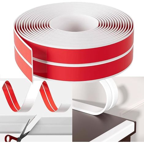 Protection Angle Mur Souple Autoadhésive 1cm x 1cm, Protection Bord de Table Flexible Profilé angulaire en PVC Portes, fenêtres, murs, cuisine, carrelage, escalier (1/5)