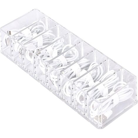Boîte De Rangement Pour Câbles - Boîte Organisatrice Transparente En Plastique PS - Pour Bureau Et Maison - 1 Pièce (1/5)