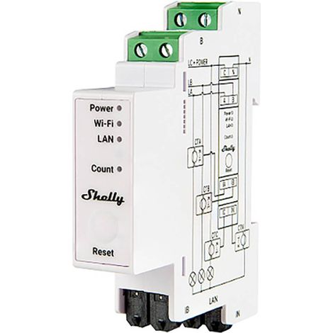 Shelly Pro 3EM 120A v2 Shelly Compteur de courant Wi-Fi, Bluetooth (1/3)