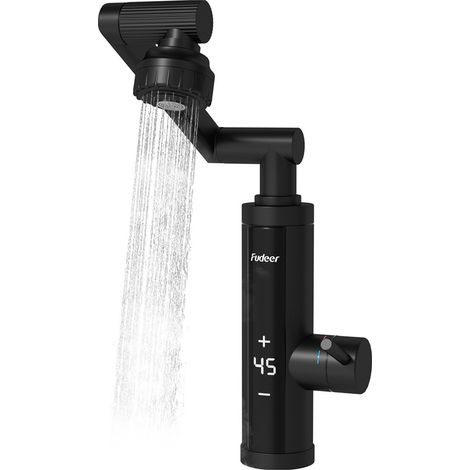 Robinetterie avec chauffe-eau instantané et buse universelle pour cuisine, appareil de robinetterie en acier inoxydable avec chauffe (1/5)