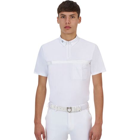 taglia S EQUESTRO Ridertechnology Polo BIANCA ZIP UOMO (1/3)