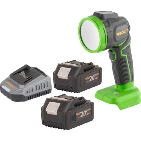 Foco LED recargable Procraft LL18bb 20 V 300 lm + 2 baterías 4,0 Ah + cargador