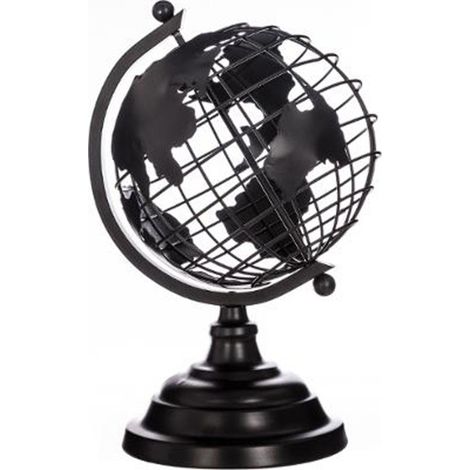 Décoration à Poser en Métal "Globe" 25cm Noir (1/2)