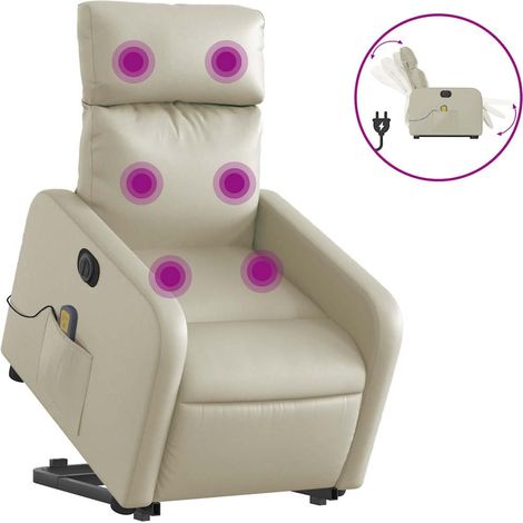 Maison Exclusive - Massagesessel mit Aufstehhilfe Elektrisch Crem