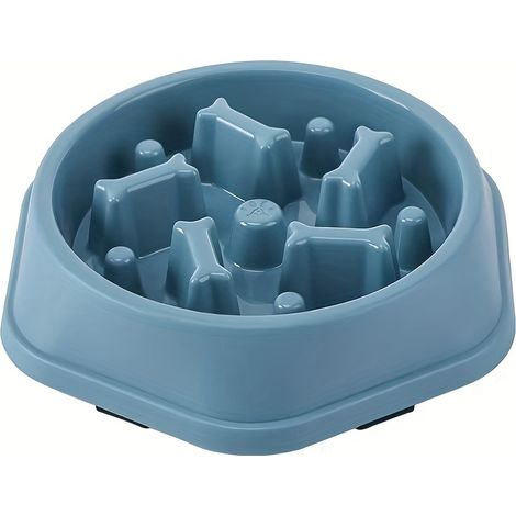 Ciotola per cani a lenta erogazione, anti-ribaltamento, antiscivolo, in plastica ABS, a forma di puzzle, per prevenire il rischio di soffocamento in cani e cuccioli (blu) (1/5)