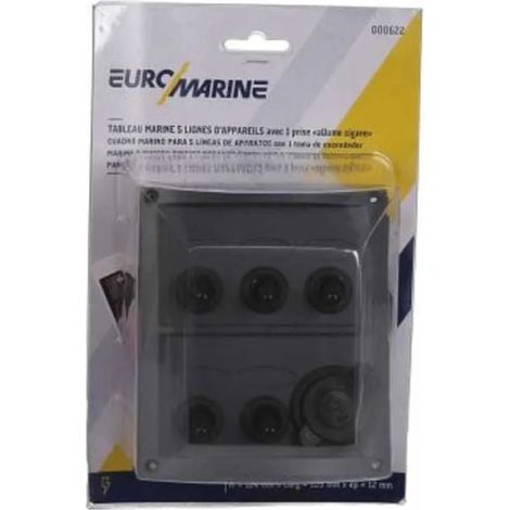 Elektrisches Bedienfeld Euromarine 1 Steckdose 5 Schalter 12V (1/2)