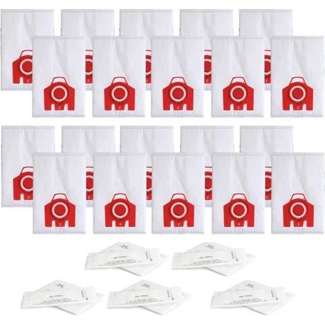 Packung mit 20 FJM 3D Ersatzstaubbeuteln, passend für Miele S200, S300, S600, S4, S6 Compact, C2, C1 Serie Bodenstaubsauger (1/4)