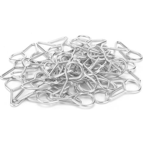 Lot de 100 crochets en zinc, boucles de suspension, coussins, décoration murale, anneaux multifonctionnels (1/5)