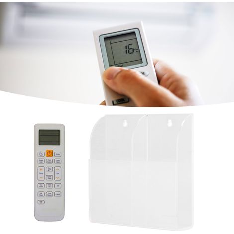 Boîte de rangement en acrylique pour télécommandes de télévision et de climatiseur (2 compartiments) (1/5)