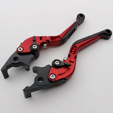 Frein à double disque, klaxon pour véhicule électrique, moto électrique, pompe à poussée latérale, frein modifié, guidon, réglage, poignée en alliage d'aluminium, tige de traction AC (1 paire rouge) (1/5)