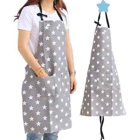 Tabliers de cuisine pour femmes, en toile de coton, tabliers de cuisine pour adultes, filles, femmes, tabliers avec poches pour la maison, la cuisine, le jardin, le restaurant (L) (1/5)