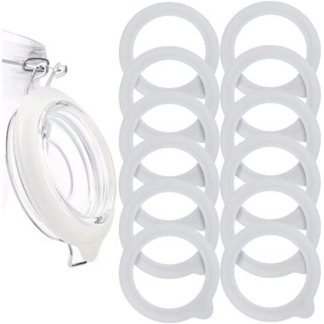 12 juntas de silicona de repuesto para tarros, sellos herméticos de silicona, anillos de sellado para tapas de tarros Mason y tarros de boca ancha regulares.