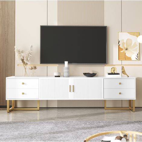 TV Möbel Schrank aufbewahrung 175 cm Weiß OKMYHOME (1/5)