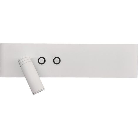 Applique da parete moderna per la lettura, bianca, sinistra, colore neutro, LED, 10W+3W, punta orientabile, interruttore, RESORT Milagro (1/5)