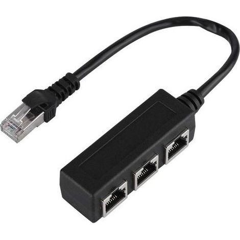 8-Zoll-Ethernet-Verlängerungskabel, inklusive Ethernet-Koppler, RJ45-LAN-Kabel (1 Stecker auf 3 Buchsen), Ethernet-Netzwerkadapter, Ethernet-Verlängerungskabel (1/5)