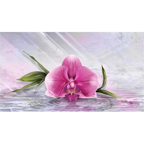Lupia Quadro Moderno, Vetro Acrilico Plexy, Facile da appendere, da parete, stampa con Colori intensi, prodotto in Italia, 100x150 cm ORCHID IN WATER (1/4)