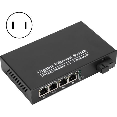 TBC-MC3714ES20A 4-Port Gigabit-Ethernet-Switch, Plug & Play, robustes Design für Computernetzwerke, 100–240 V US-Netzteil