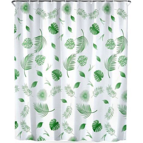 VILDE Rideau de douche 180 x 180 cm avec crochets - Imperméable, écologique, avec 12 crochets inclus (1/4)