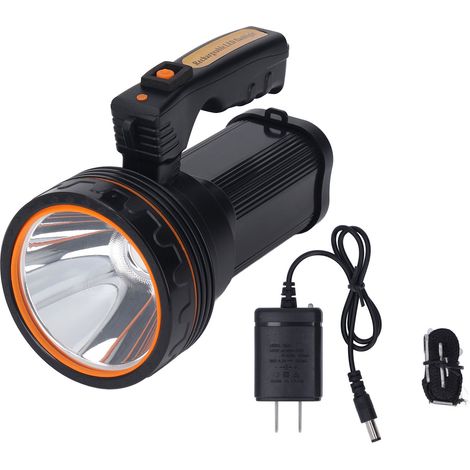 Lampe torche portable rechargeable LED puissante pour camping extérieur, panne de courant, prise US 100V-240V, noir (1/5)