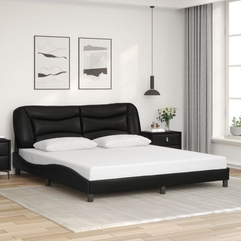 vidaXL Giroletto senza Materasso Hvar Nero 180x200 cm in Similpelle (1/5)