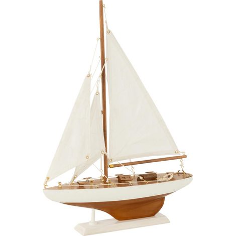 Voilier Déco en Bois "Harrison" 43cm Blanc