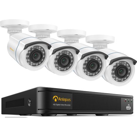 FHD 1080P H.265+ Kit Vidéo Surveillance - 2MP Caméras de Surveillance Extérieure avec 8CH 1080P HD DVR Enregistreur, Accès à distance Système de Sécurité Sans disque dur Inclus (1/5)