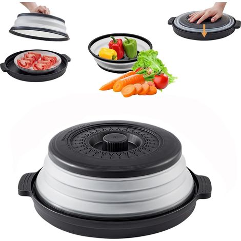 Housse de Protection Pliable pour Micro-Ondes - 27 cm - pour Fruits et légumes - avec Couvercle fraîcheur Pliable Multifonction - avec Fond Chauffant (1/5)